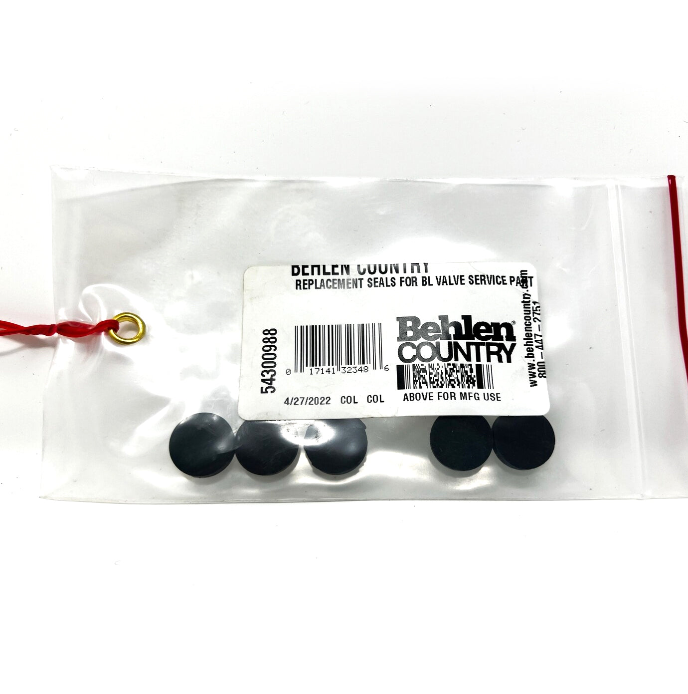 Behlen replacement seals for BL valve