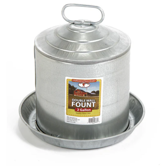 Miller Manufacturing Double Wall Metal Poultry Fount 9832