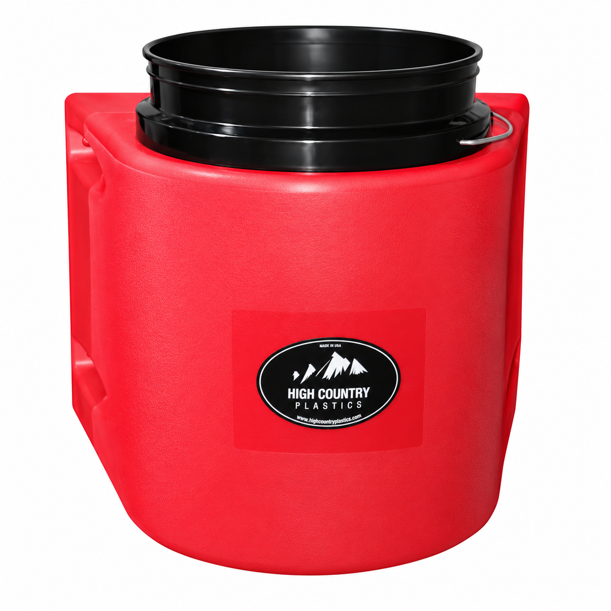 High Country Plastics IBH-5 insulated bucket holder in red