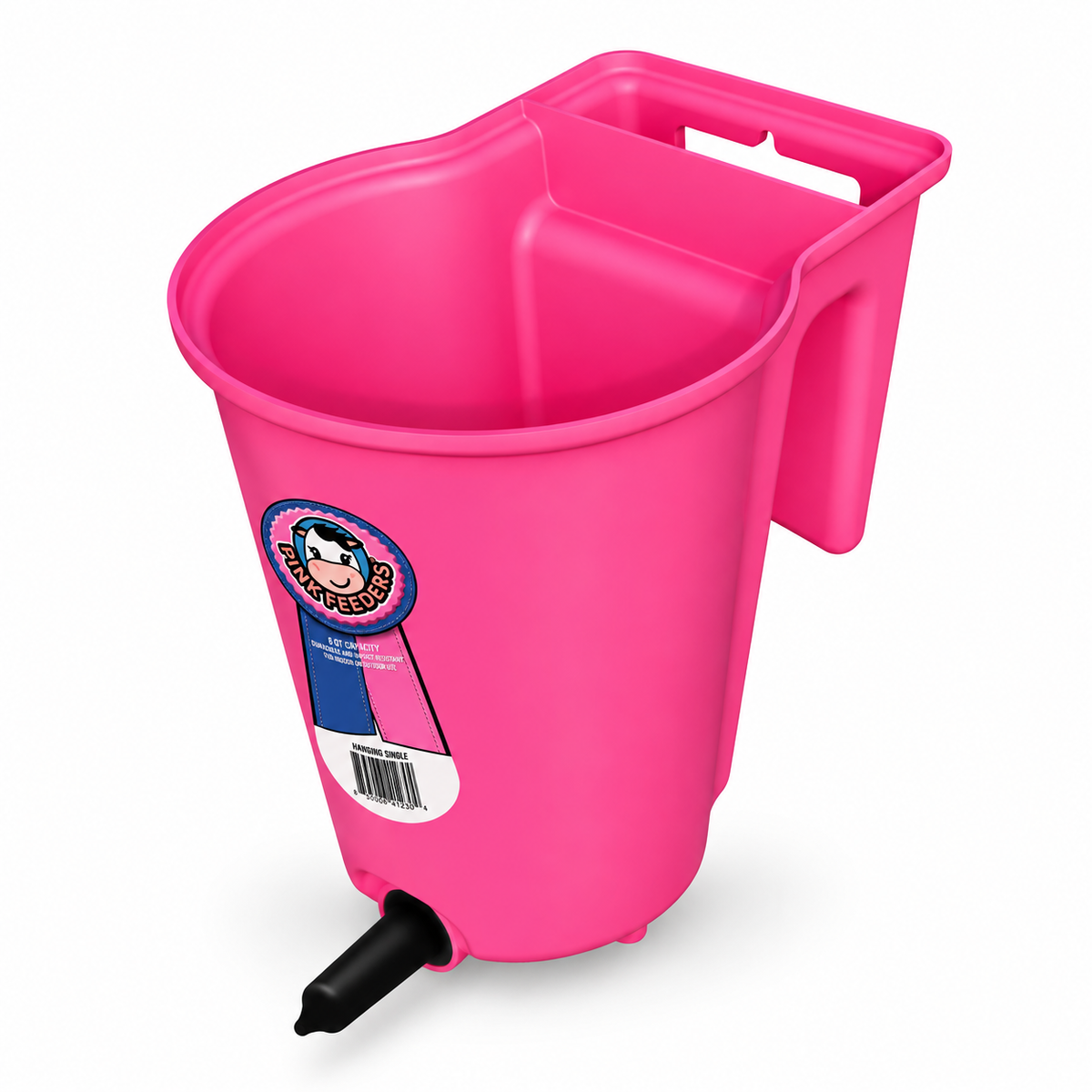 Pink Feeders single teat 8 quart calf nursing bucket in pink poly