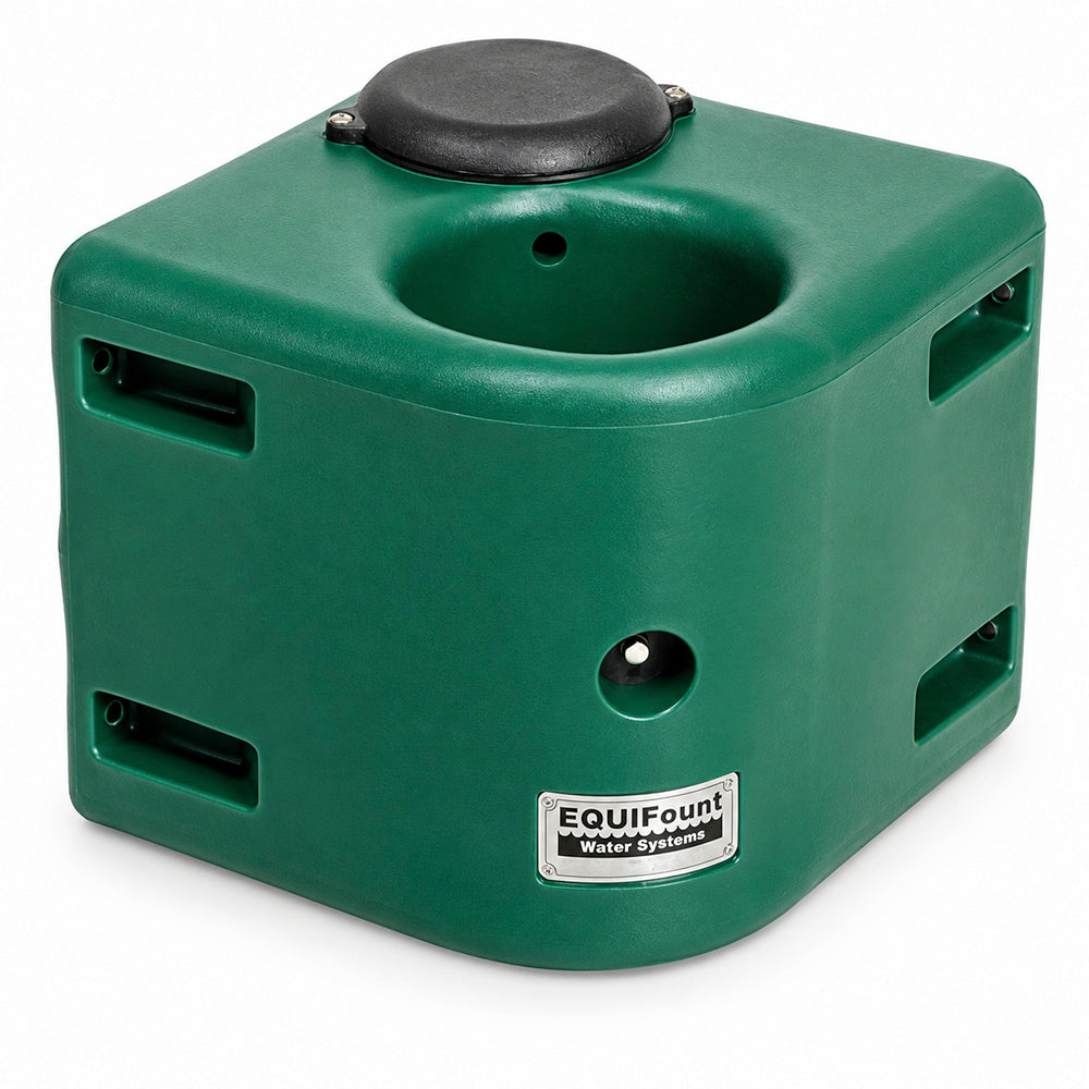 Miraco EquiFount 1100 corner mount single stall horse waterer in Green