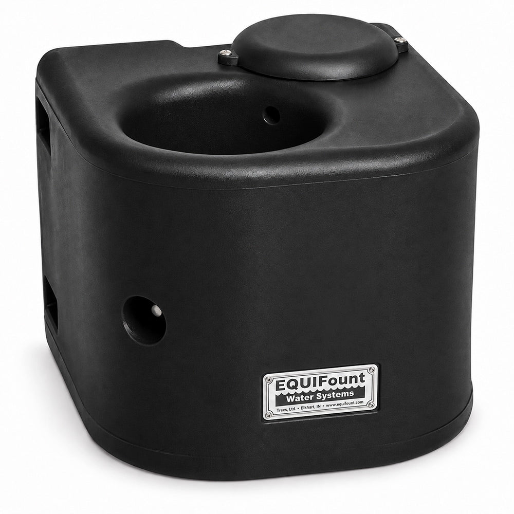 Miraco EquiFount 1200 flush mount single stall horse waterer in Black