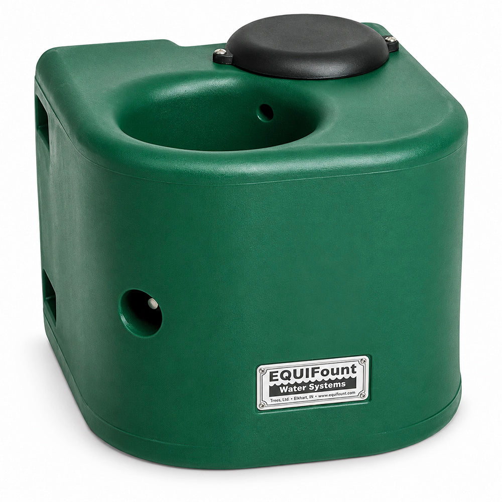 Miraco EquiFount 1200 flush mount single stall horse waterer in Green