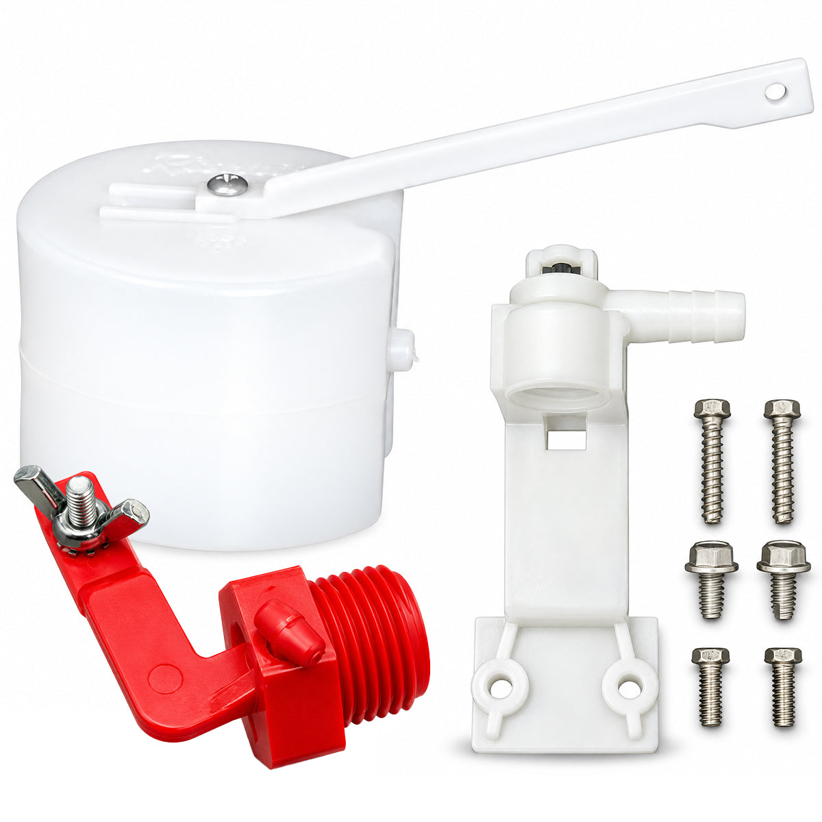Ritchie long arm float 12836, valve bracket 11515 and 1/2 in. red valve 12575, repair kit contents
