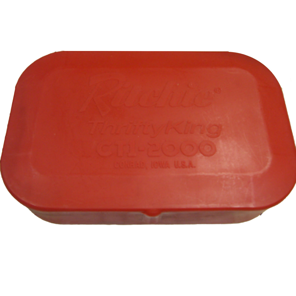 Red container with 'Ritchie' branding on a white background