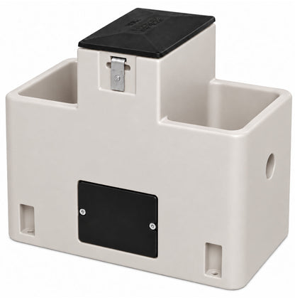 Miraco LilSpring 2900 two trough energy free automatic waterer in beige, side view