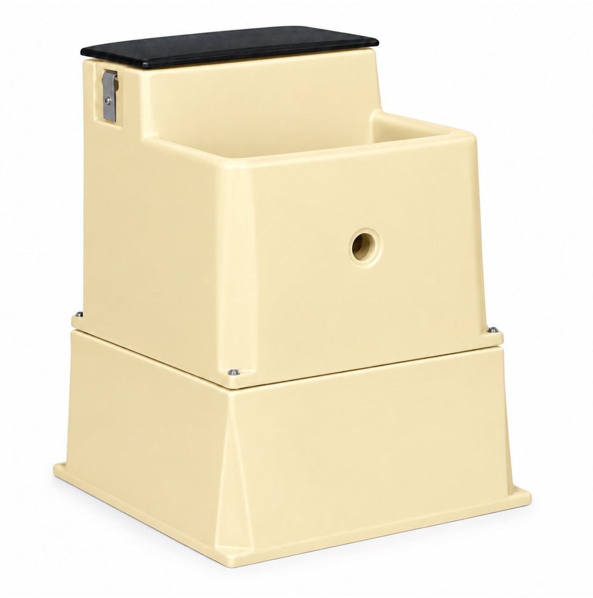 Miraco LilSpring 3000 automatic waterer with the 3002 extension base in beige, energy free waterer for small animals with black valve compartment lid