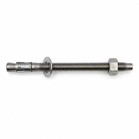 Miraco anchor bolt set, one 3/8 by 3 3/4 inch stainless anchor bolt with a stainless washer and nut, parts 344, 351 and 699