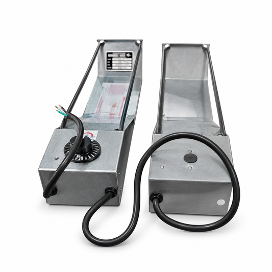 Hoskins B1000 heater element, 1000W 120V in a galvanized housing with bare-ended lead