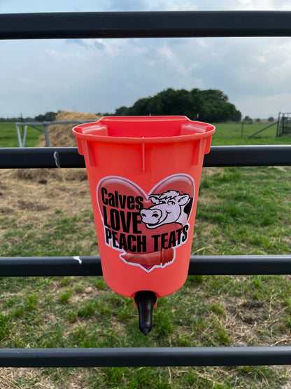 Peach Teat Single Calf Feeder - over the fence PT1