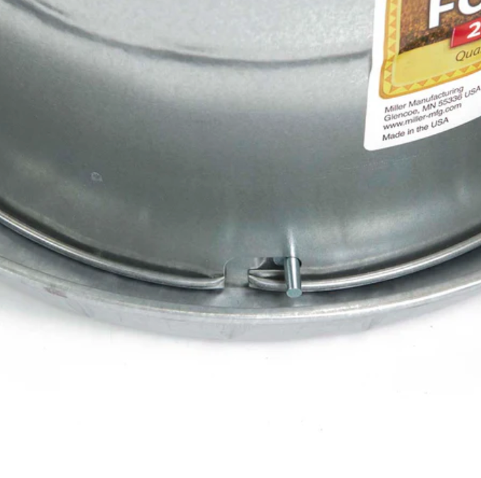 Double Wall Metal Poultry Fount 2 Gallon – Vacuum-Fed Galvanized Waterer with Sloped Lid & Locking Pin