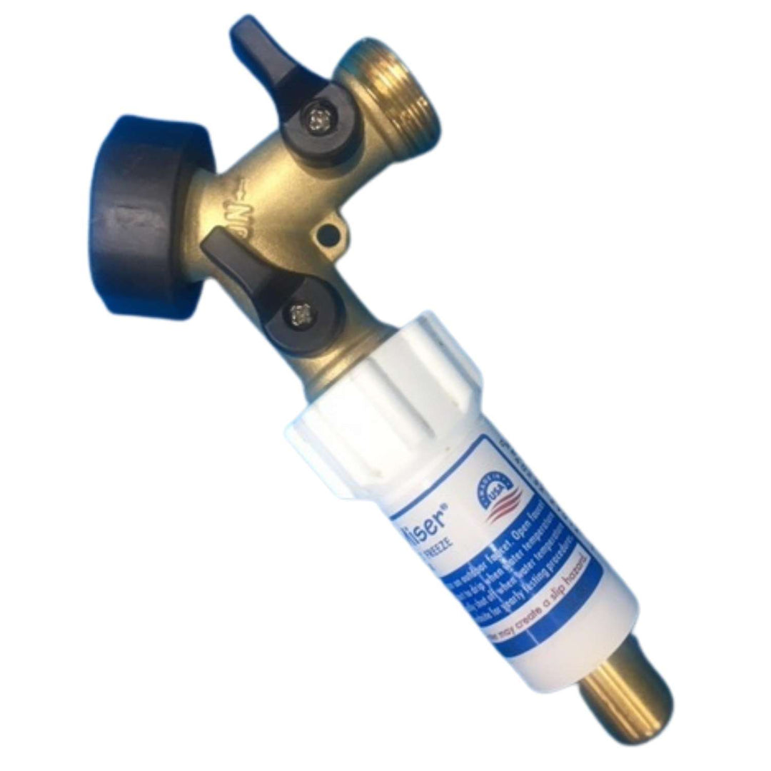 Freeze Miser & 2-Way Y Valve Shut-Off 3/4" Brass Hose Connector