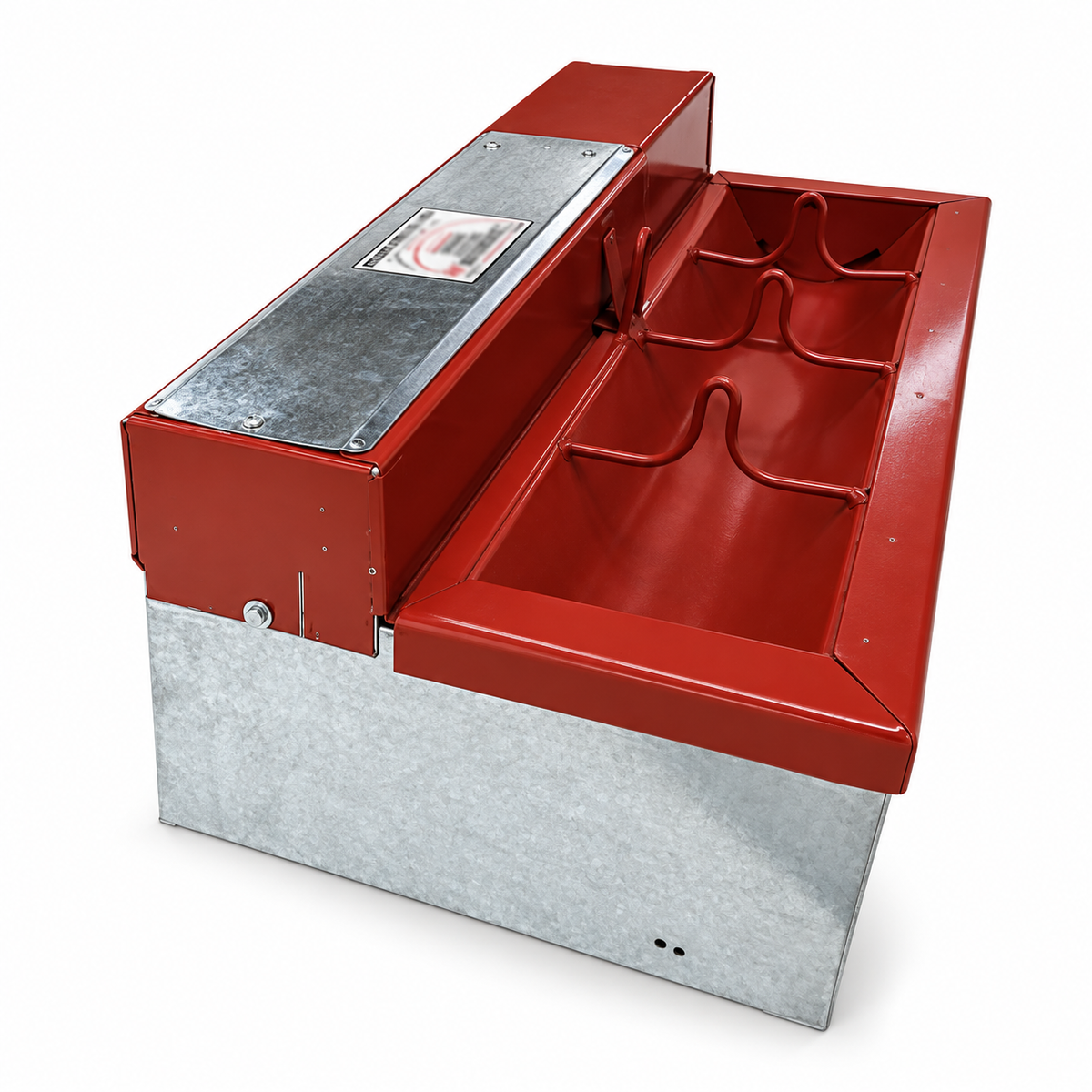 Hoskins H9-34S heated pig waterer, 17 by 34 in. stainless tank in a galvanized frame