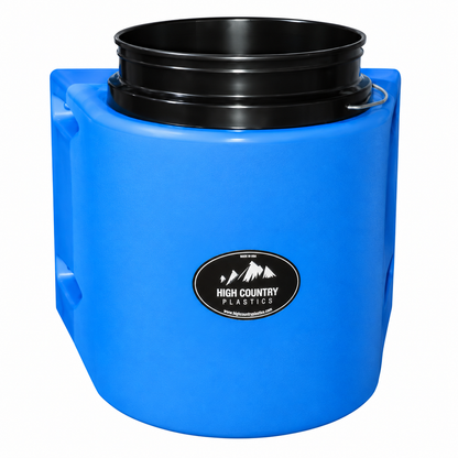 High Country Plastics IBH-5 insulated bucket holder in blue